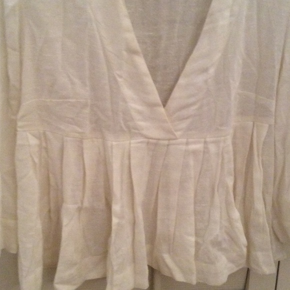 NWOT Free People Pleats On Me Ivory Cropped Top - Picture 4 of 4
